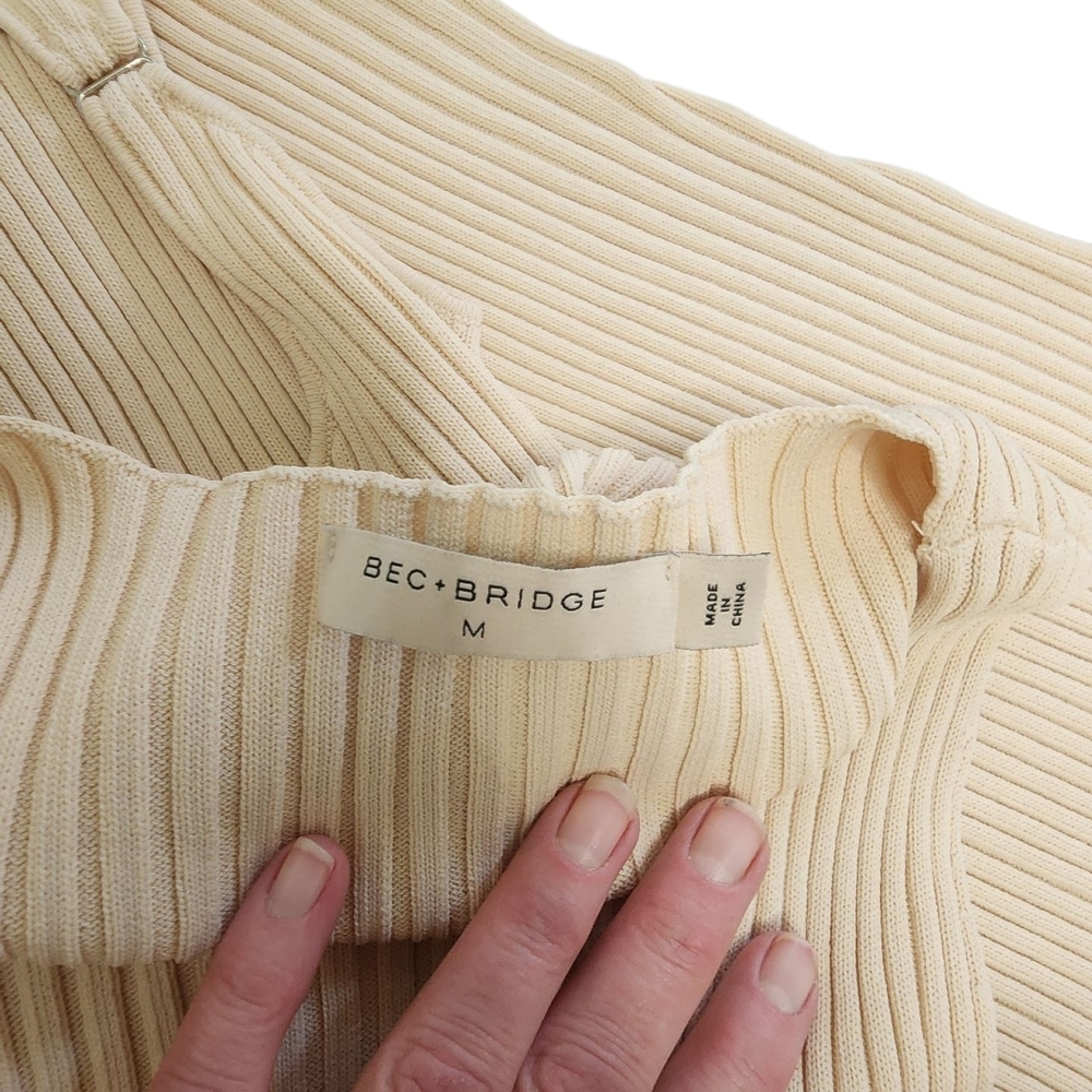 Bec + Bridge Beige Ribbed Knit Dress - Picture 7 of 8